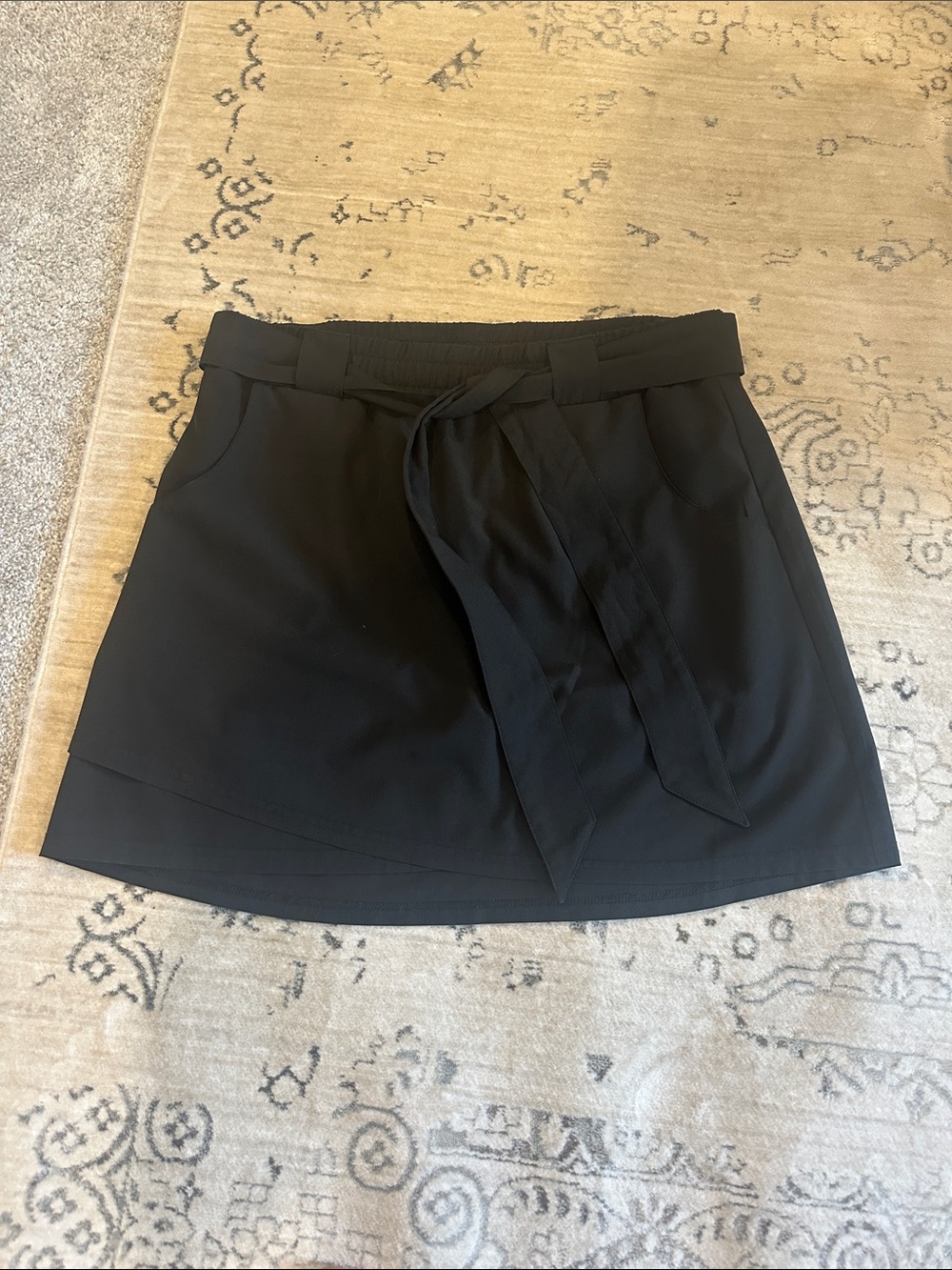 Kyodan Black Tie-Waist Skort